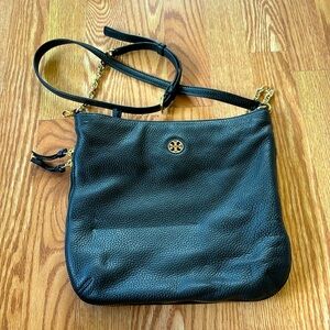 GUC Tory Burch Women’s Black Leather Crossbody Purse Bag